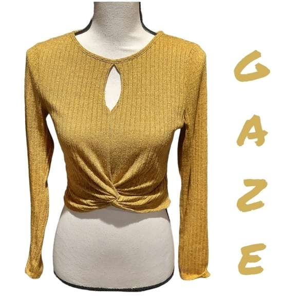GAZE crop top yellow womens size small - Picture 1 of 5